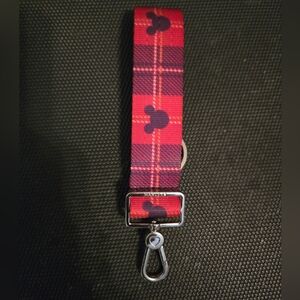 Harveys Disney Christmas Red Plaid Keychain
